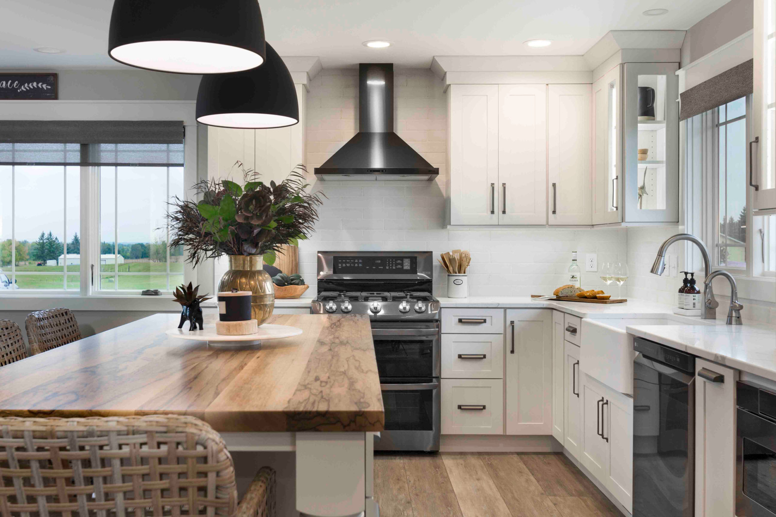 kitchen design with white appliances